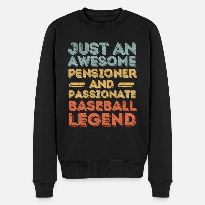 Rentner Baseball retro - Männer Premium Bio Pullover - Schwarz