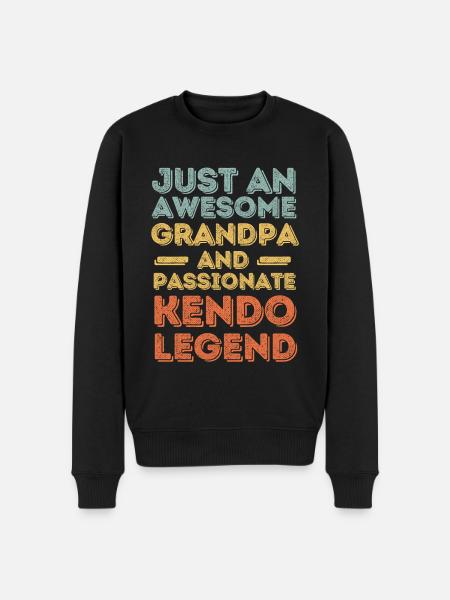 Grandpa Kendo retro - Men's Premium Organic Jumper - black