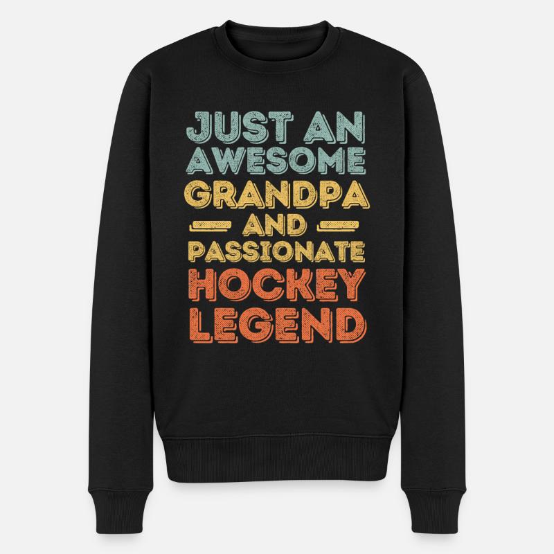 Grand-père Hockey rétro - Pull Premium bio Homme - noir
