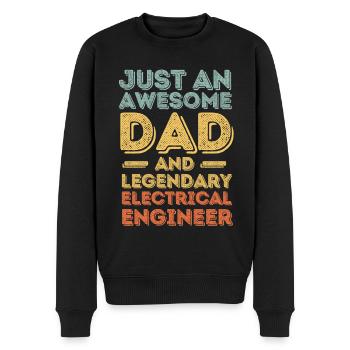 Papa Elektroingenieur Vatertag - Männer Premium Bio Pullover - Schwarz - Vorne - Nico (187cm)