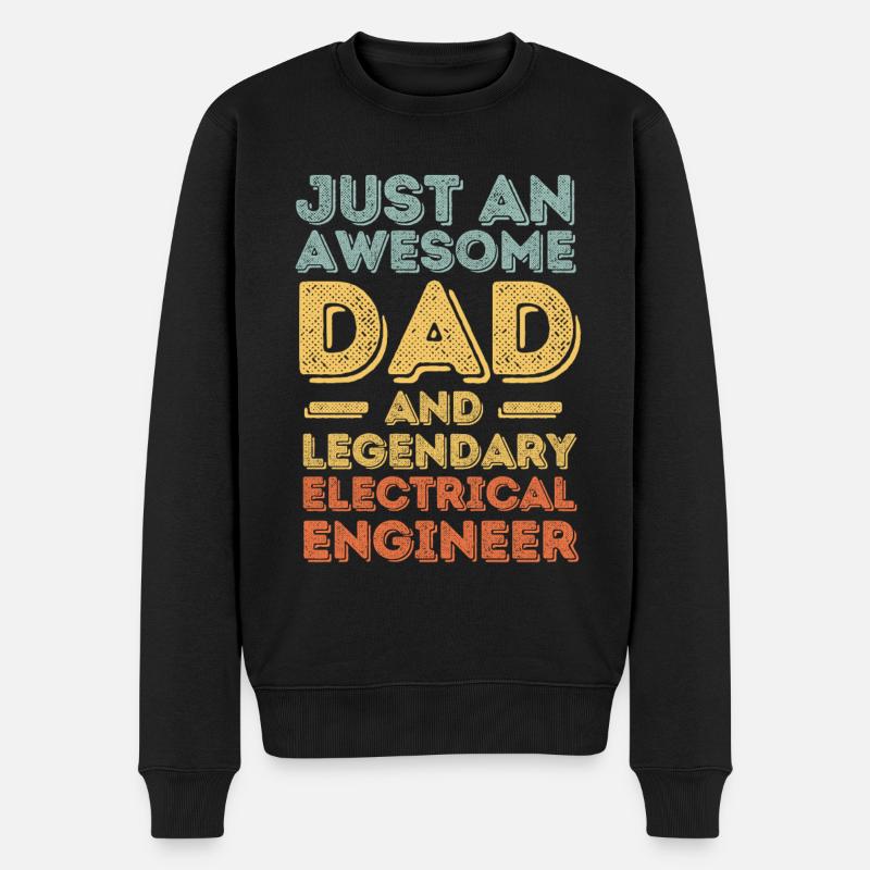 Dad Electrical Engineer Father's Day - Men's Premium Organic Jumper - black