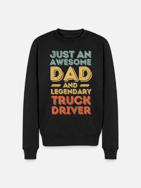 Dad Truck Driver Father's Day - Men's Premium Organic Jumper - black