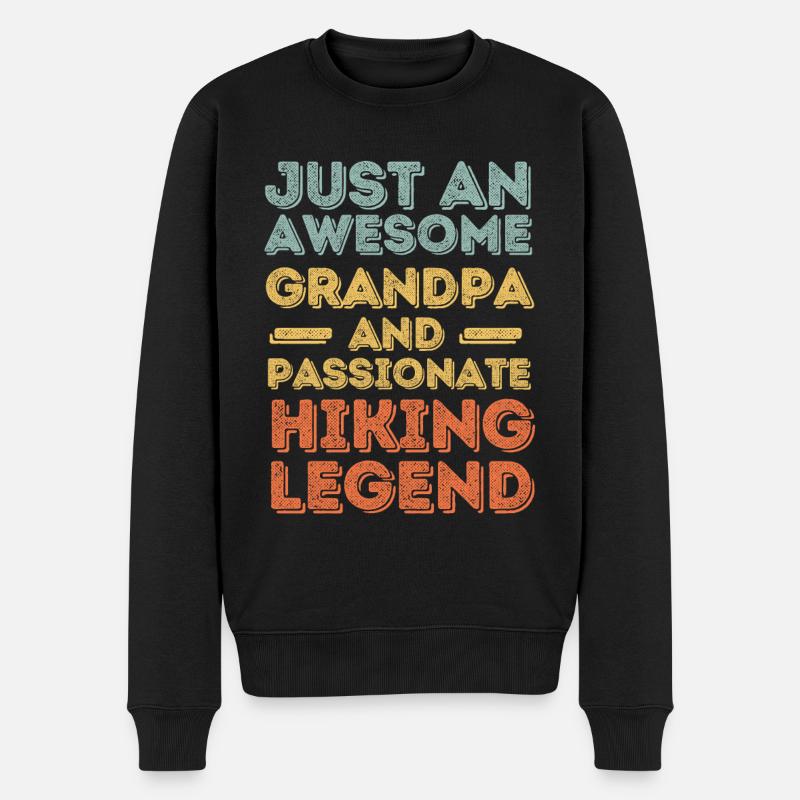 Grand-père randonnée rétro - Pull Premium bio Homme - noir