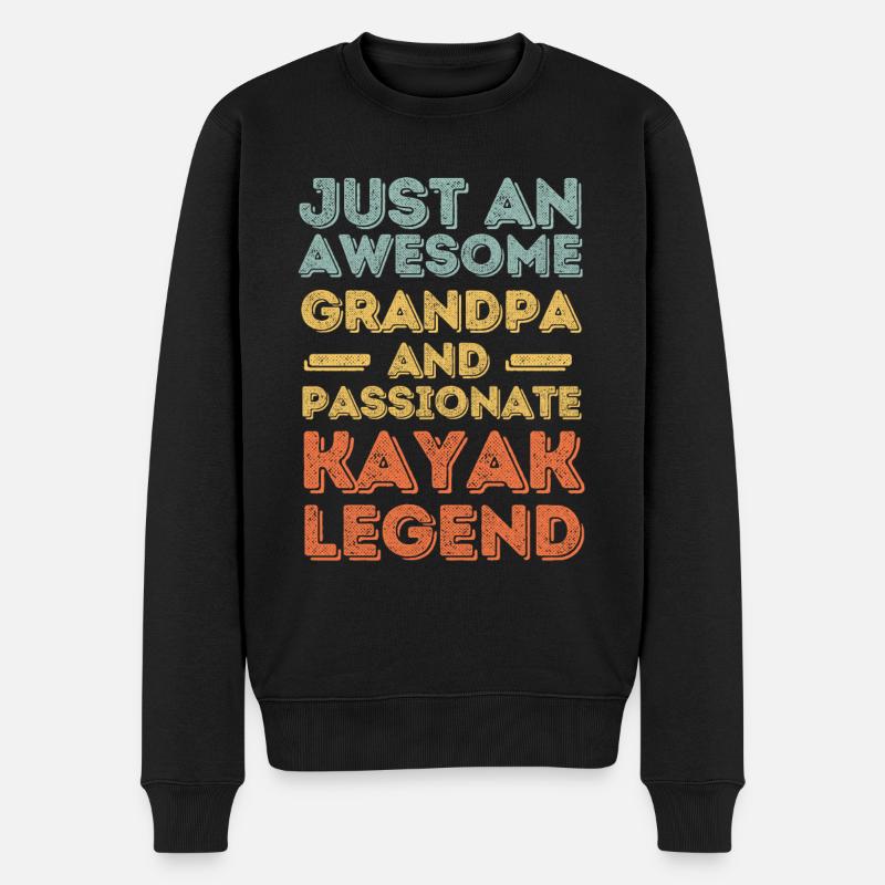 Grand-père Kayak rétro - Pull Premium bio Homme - noir