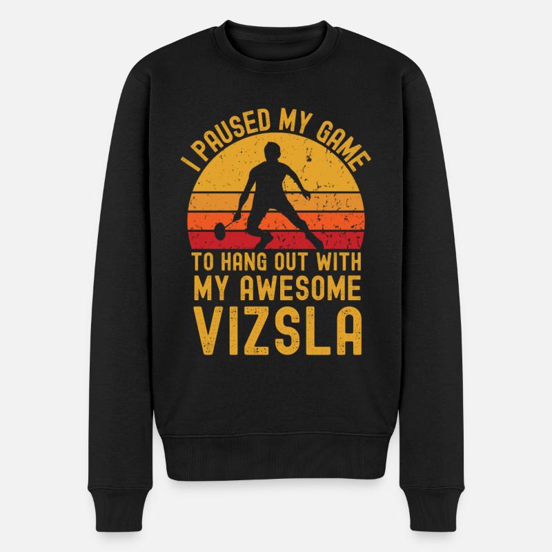 Badminton et Vizsla - Pull Premium bio Homme - noir