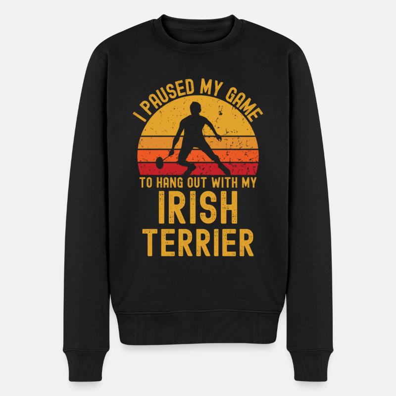 Badminton et terriers irlandais - Pull Premium bio Homme - noir