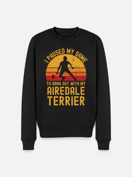 Badminton and Airedale Terrier - Men's Premium Organic Jumper - black