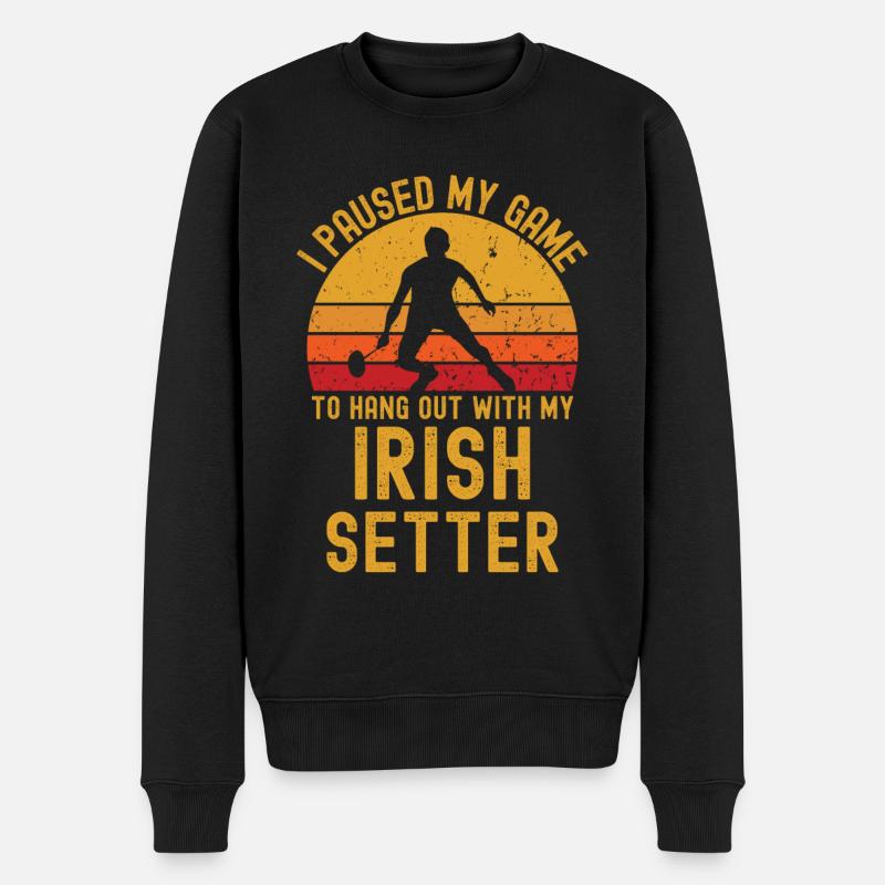 Badminton et setter irlandais - Pull Premium bio Homme - noir