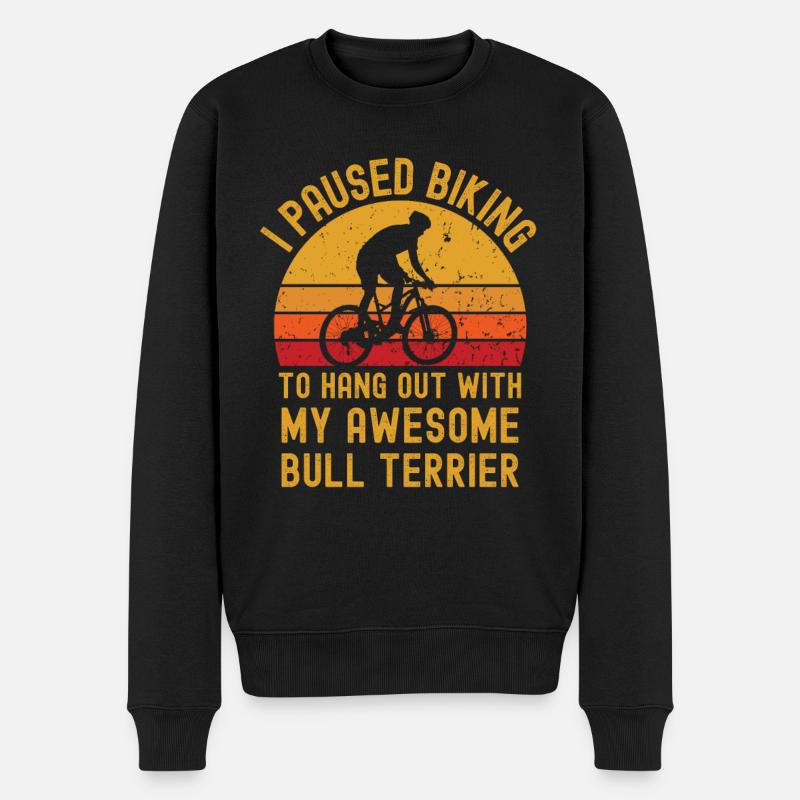 Cyclisme et Bull Terriers - Pull Premium bio Homme - noir