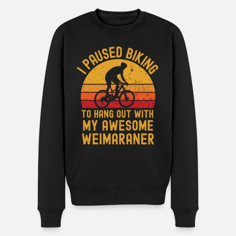 Cyclisme et Weimaraner - Pull Premium bio Homme - noir