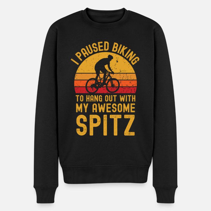 Cyclisme et Spitz - Pull Premium bio Homme - noir