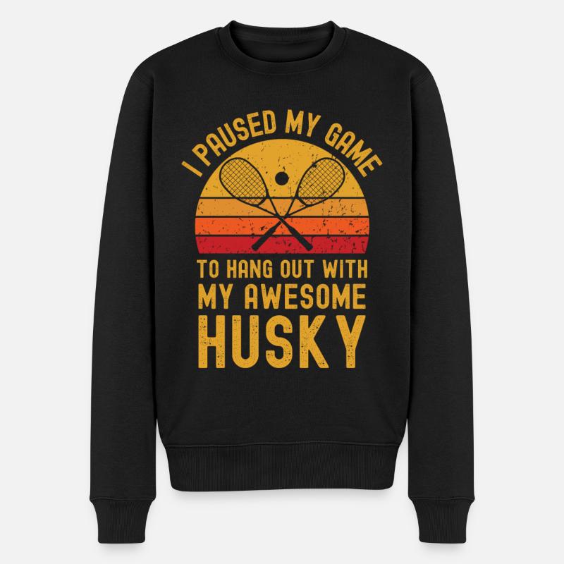 Squash und Husky - Männer Premium Bio Pullover - Schwarz