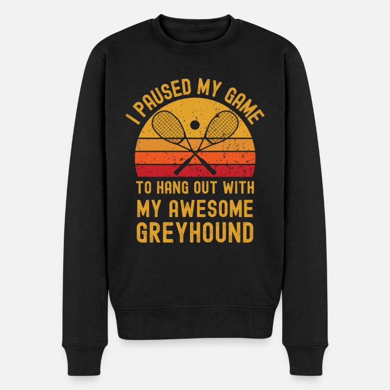 Squash und Greyhound - Männer Premium Bio Pullover - Schwarz