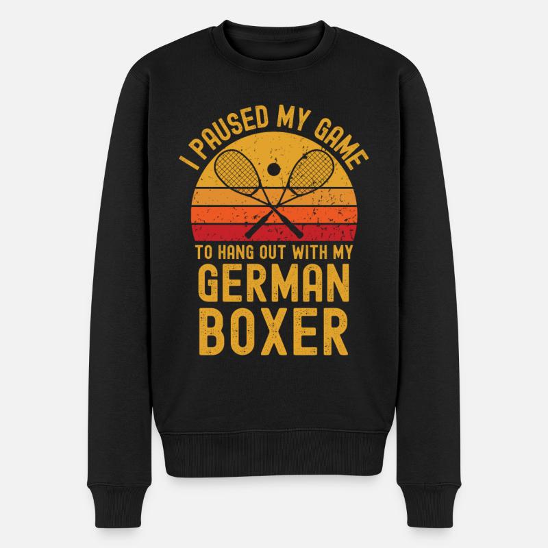 Squash et boxeur allemand - Pull Premium bio Homme - noir
