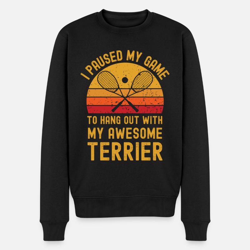 Squash und Terrier - Männer Premium Bio Pullover - Schwarz
