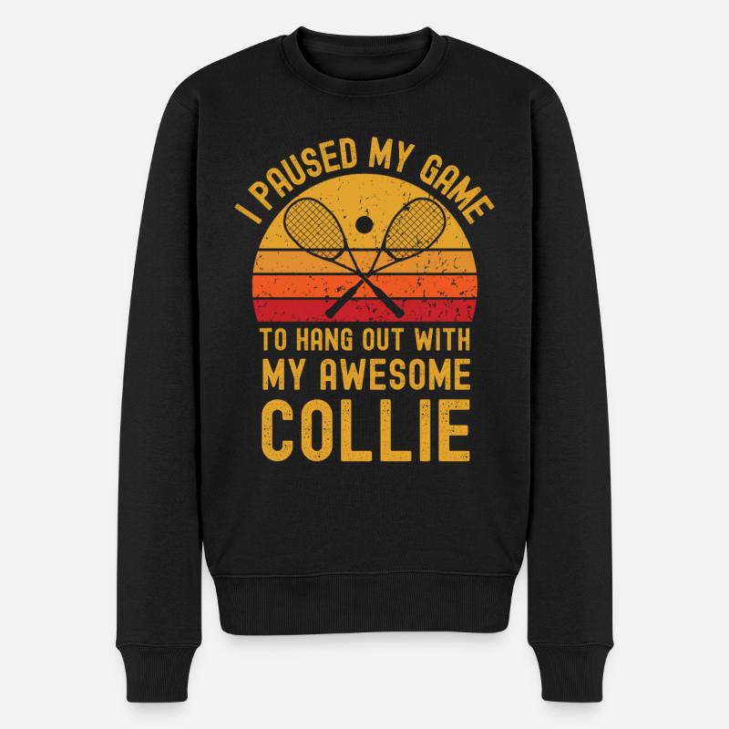 Squash und Collie - Männer Premium Bio Pullover - Schwarz