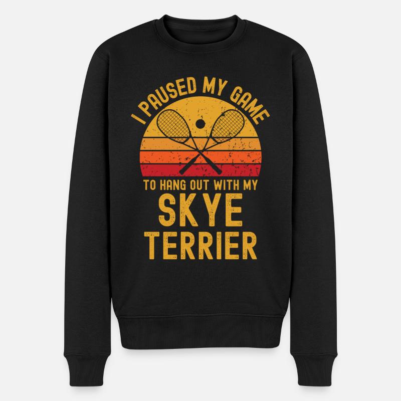 Courge et Skye Terrier - Pull Premium bio Homme - noir