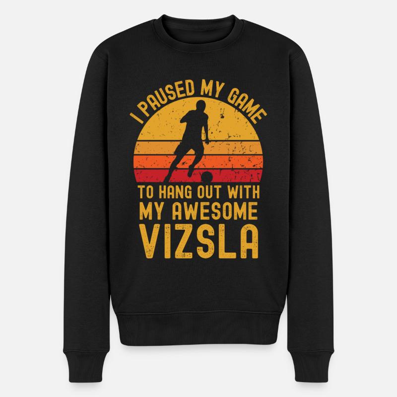 Football et Vizsla - Pull Premium bio Homme - noir