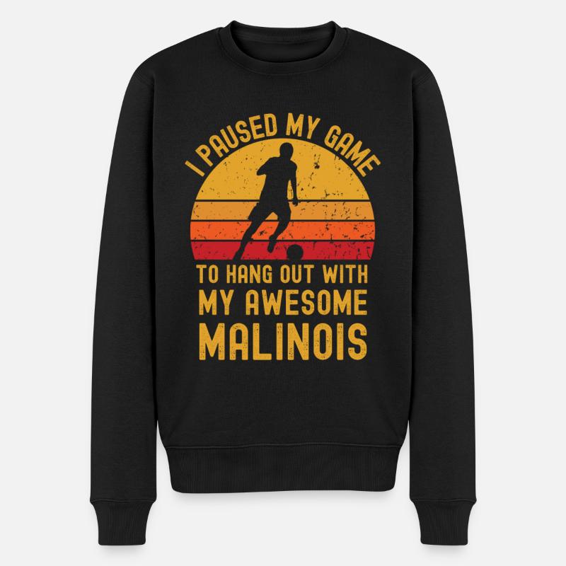 Fußball und Malinois - Männer Premium Bio Pullover - Schwarz