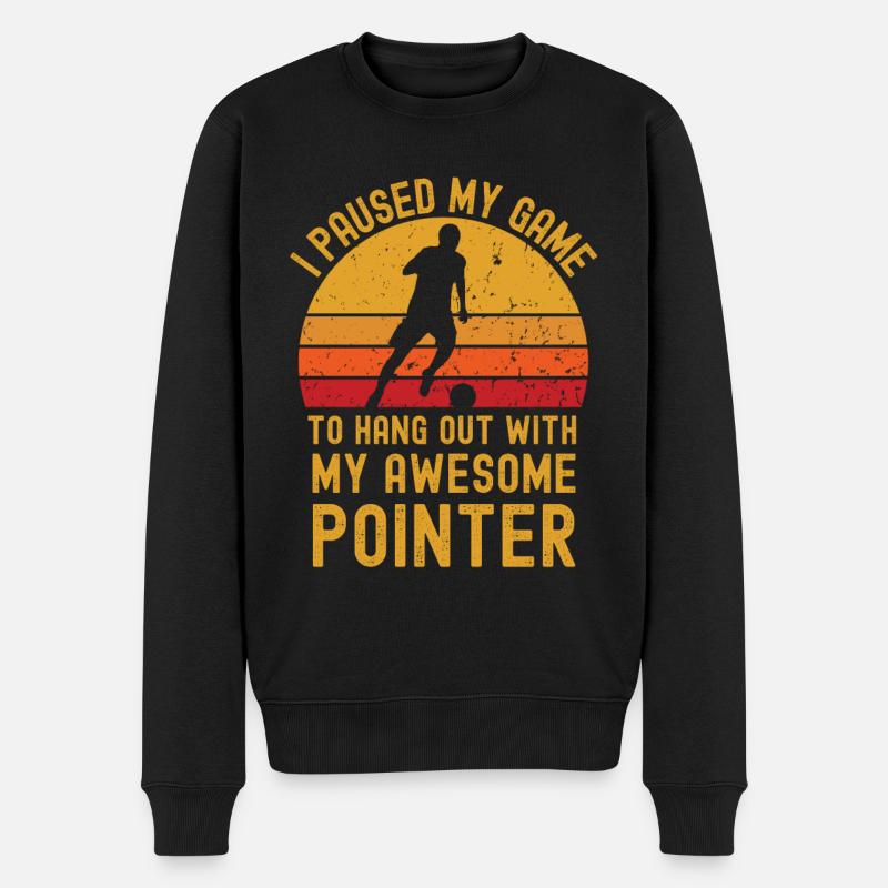Fußball und Pointer - Männer Premium Bio Pullover - Schwarz