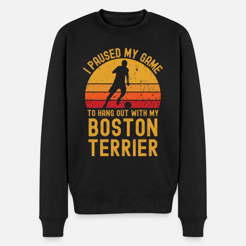 Football et Boston Terriers - Pull Premium bio Homme - noir