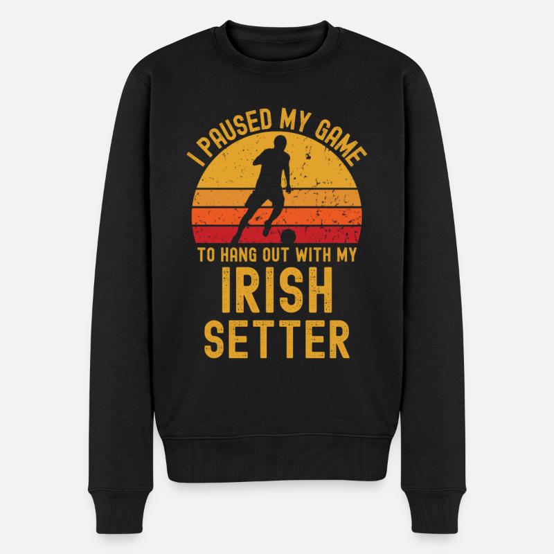 Fußball und Irish-Setter - Männer Premium Bio Pullover - Schwarz