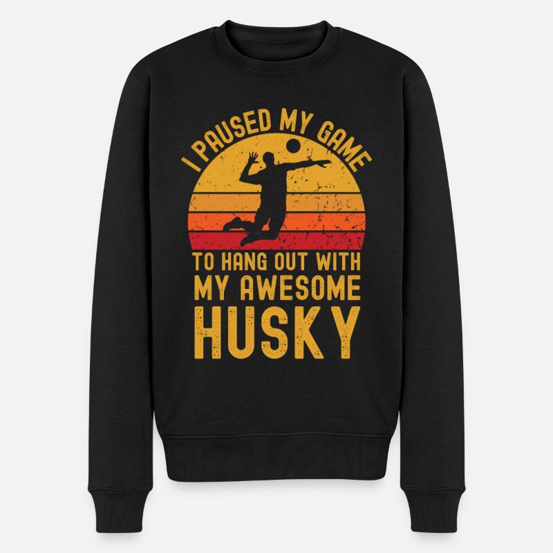 Volleyball et husky - Pull Premium bio Homme - noir