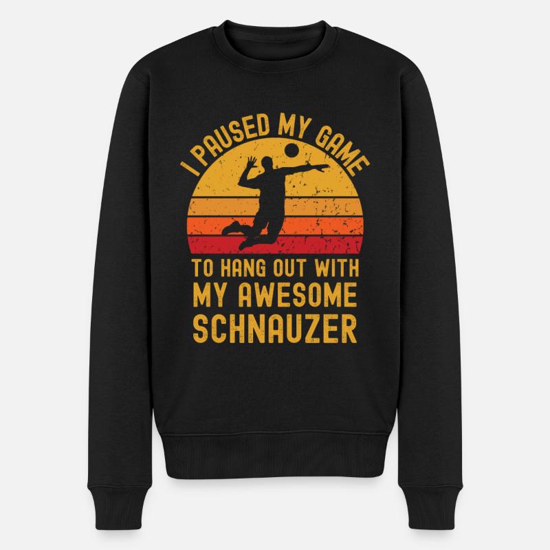 Volleyball et Schnauzer - Pull Premium bio Homme - noir