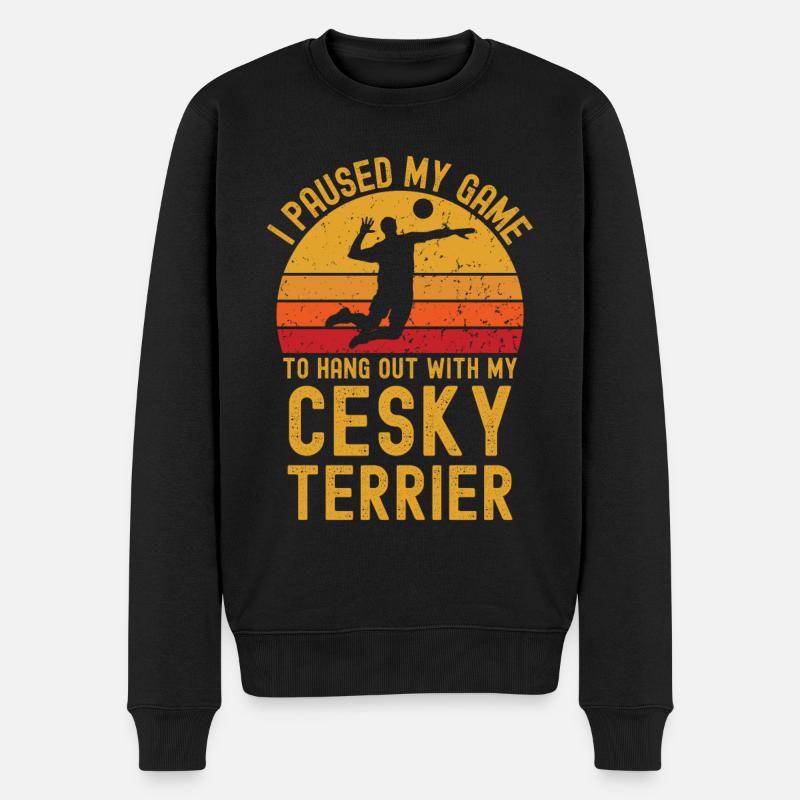 Volleyball et Cesky Terriers - Pull Premium bio Homme - noir