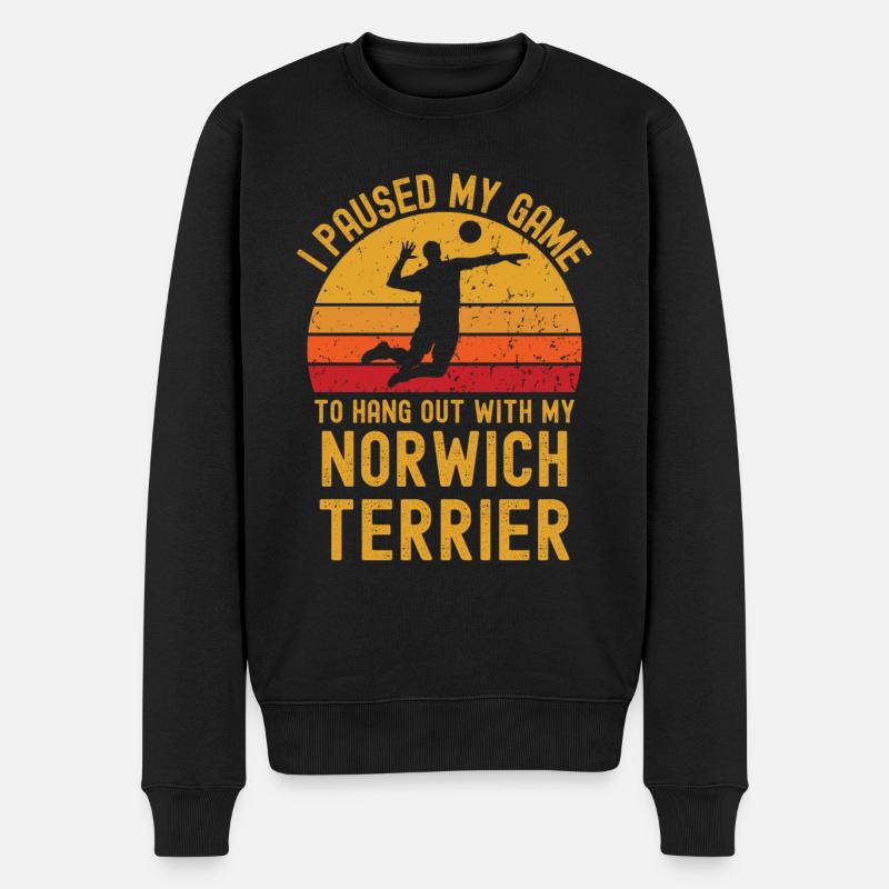 Volleyball et Norwich Terriers - Pull Premium bio Homme - noir