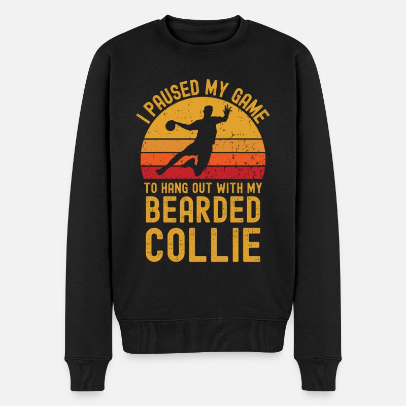 Handball et Bearded-Collie - Pull Premium bio Homme - noir