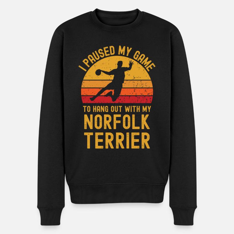 Handball et Norfolk Terriers - Pull Premium bio Homme - noir