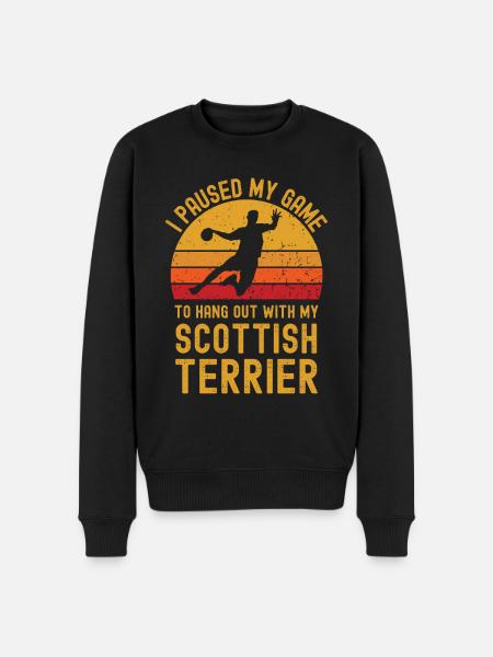 Handball and Scottish-Terrier - Men's Premium Organic Jumper - black