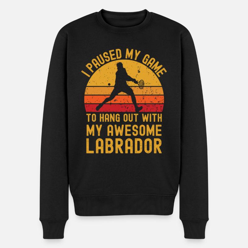 Tennis et Labrador - Pull Premium bio Homme - noir