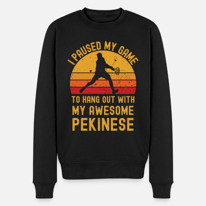 Tennis et Pékinois - Pull Premium bio Homme - noir