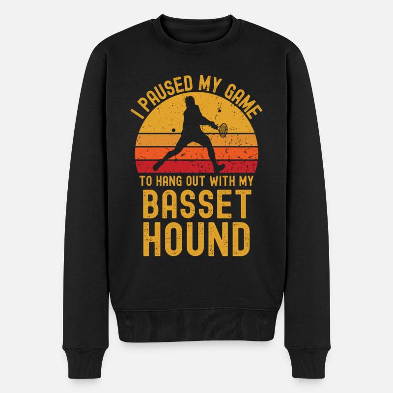Tennis et Basset-Hound - Pull Premium bio Homme - noir