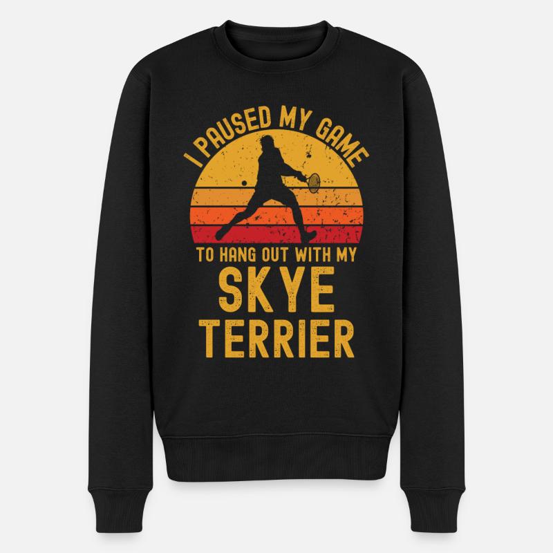 Tennis et Skye Terriers - Pull Premium bio Homme - noir