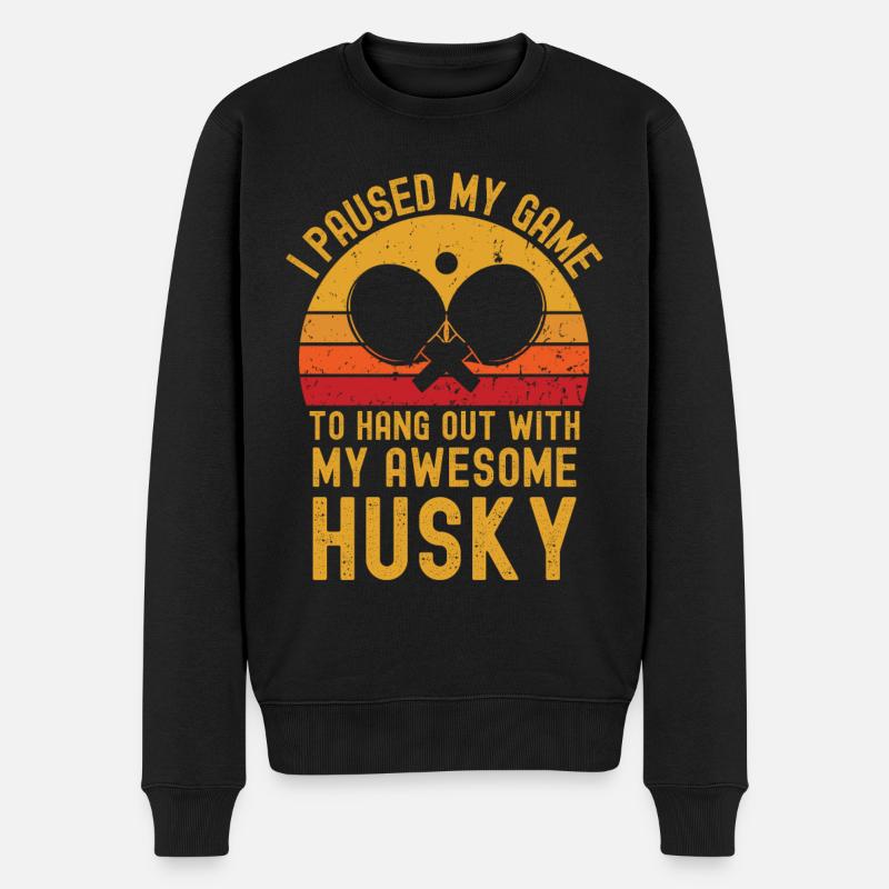 Tennis de table et husky - Pull Premium bio Homme - noir