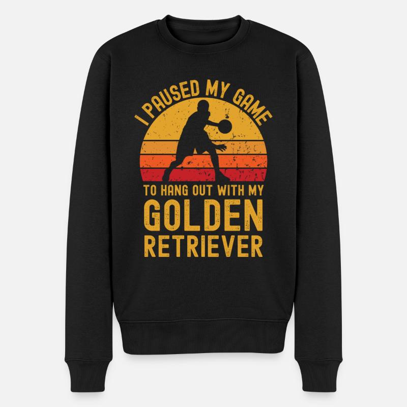 Basketball et Golden Retrievers - Pull Premium bio Homme - noir