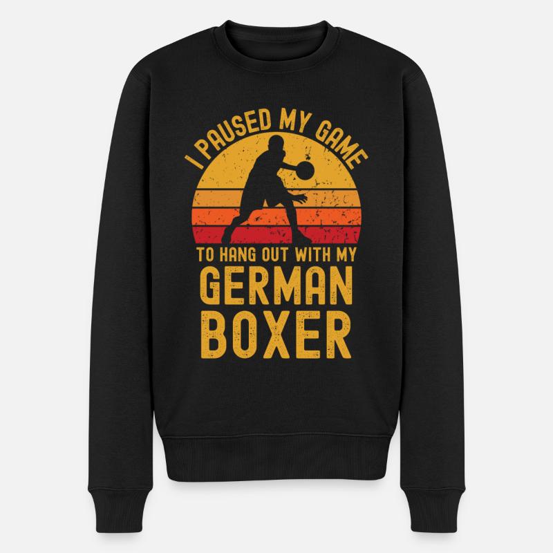 Basket-ball et boxeurs allemands - Pull Premium bio Homme - noir