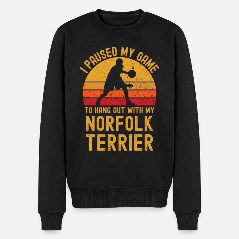 Basketball et Norfolk Terrier - Pull Premium bio Homme - noir