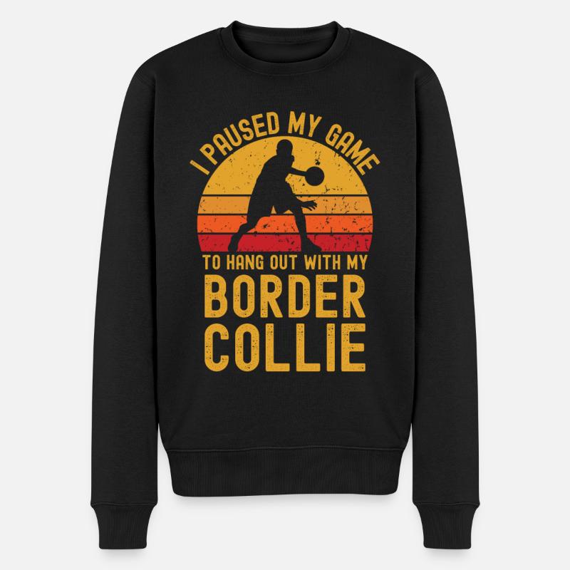 Basketball et Border Collie - Pull Premium bio Homme - noir