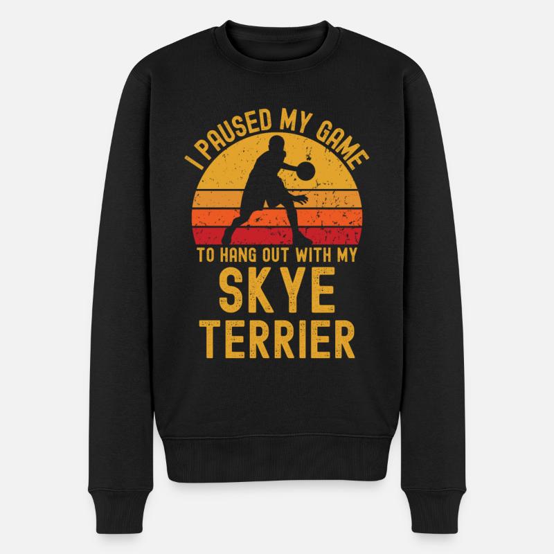 Basket-ball et Skye Terrier - Pull Premium bio Homme - noir