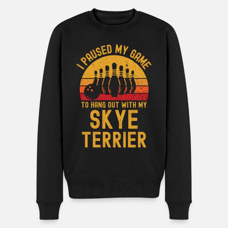 Bowling et Skye Terriers - Pull Premium bio Homme - noir