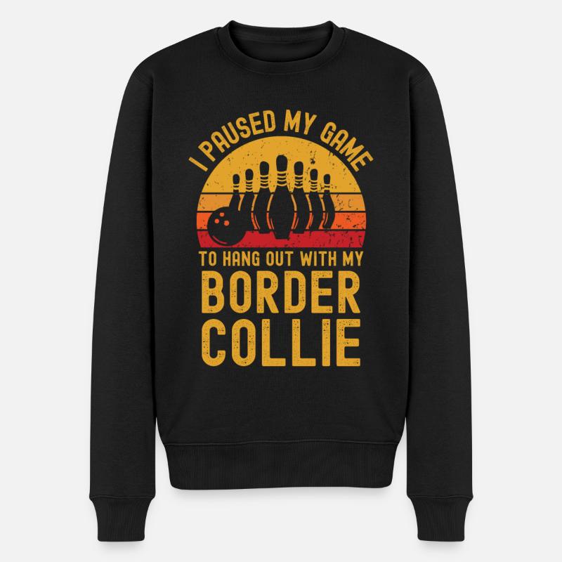 Bowling et border collie - Pull Premium bio Homme - noir