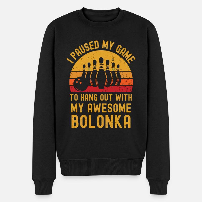 Bowling et Bolonka - Pull Premium bio Homme - noir