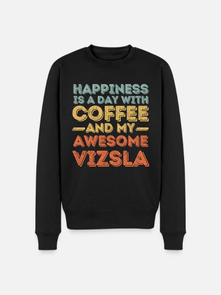 Vizsla Coffee Dog Cafe - Men's Premium Organic Jumper - black