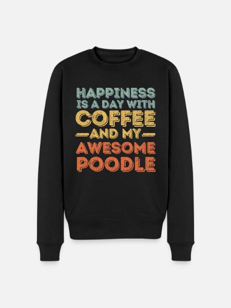 Poodle Coffee Dog Cafe - Men's Premium Organic Jumper - black
