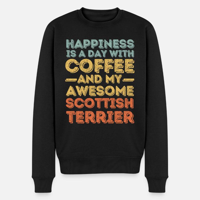 Café écossais-terrier pour chiens - Pull Premium bio Homme - noir