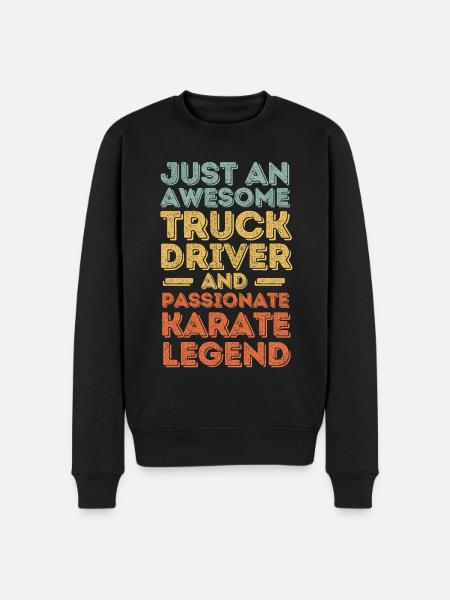 Truck Driver Karate retro - Men's Premium Organic Jumper - black